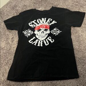 Hanes Black Graphic Tee with Skull Design